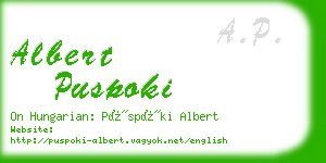 albert puspoki business card